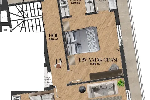 آپارتمان در  Mugla ، ترکیه 4 خوابه  شماره 223903 - 26