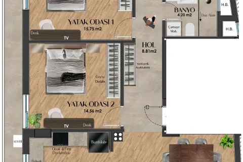 آپارتمان در  Mugla ، ترکیه 3 خوابه  شماره 223902 - 19