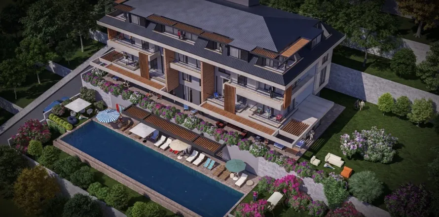 آپارتمان در  Alanya ، ترکیه 2 خوابه ، 79.2 متر مربع.  شماره 223626