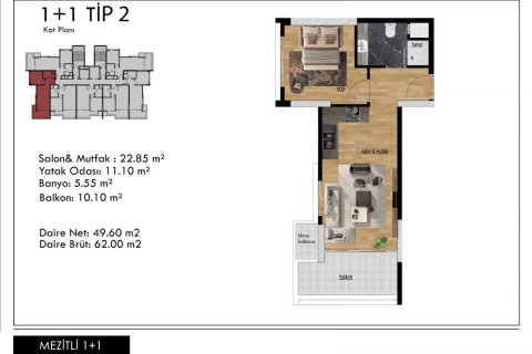 Продажа квартиры в Мезитли, Мерсине, Турция 2 комн., 58м2, №227908 – фото 23