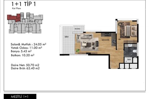Продажа квартиры в Мезитли, Мерсине, Турция 2 комн., 58м2, №227908 – фото 21