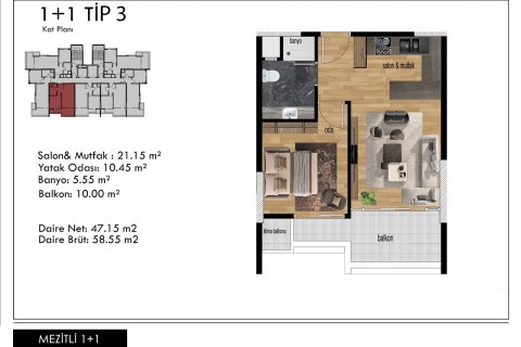 Продажа квартиры в Мезитли, Мерсине, Турция 2 комн., 58м2, №227908 – фото 26