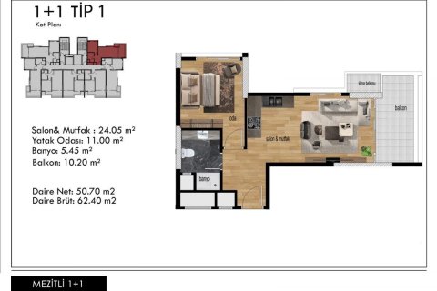 Продажа квартиры в Мезитли, Мерсине, Турция 2 комн., 58м2, №227908 – фото 22