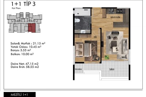 Продажа квартиры в Мезитли, Мерсине, Турция 2 комн., 58м2, №227908 – фото 25