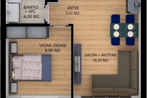 1+1 Lägenhet  i Aksu, Antalya, Turkiet Nr. 220828 - 24