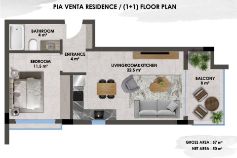 1+1 Wohnung  in Kestel, Antalya, Türkei Nr. 227693 - 17