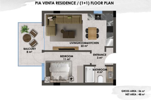 1+1 Wohnung  in Kestel, Antalya, Türkei Nr. 227693 - 16