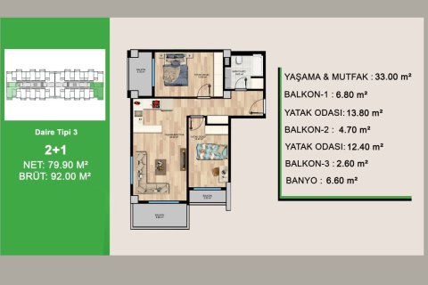Lejlighed  i Erdemli, Mersin, Tyrkiet Nr. 227873 - 8