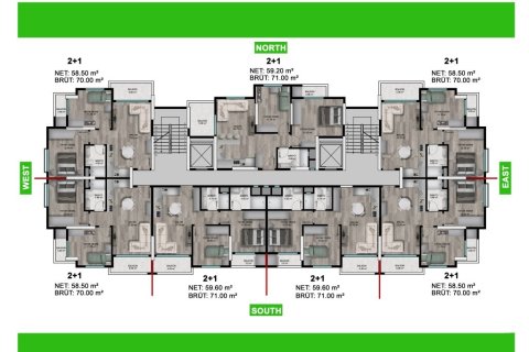 Продажа квартиры  в Мезитли, Мерсине, Турция 2 комн., 45м2, №227875 – фото 7