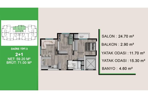 Продажа квартиры  в Мезитли, Мерсине, Турция 2 комн., 45м2, №227875 – фото 10