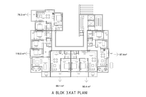 Продажа квартиры  в Аланье, Анталье, Турция 1+1, 69м2, №82842 – фото 25