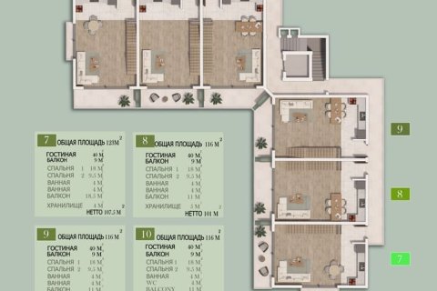 Продажа квартиры  в Аланье, Анталье, Турция 2+1, 126м2, №76357 – фото 28