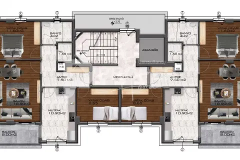 Продажа квартиры  в Кепезе, Анталье, Турция 3 комн., 120м2, №227967 – фото 11