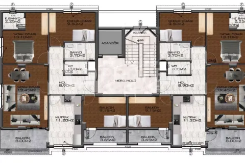 Продажа квартиры  в Кепезе, Анталье, Турция 3 комн., 120м2, №227967 – фото 12