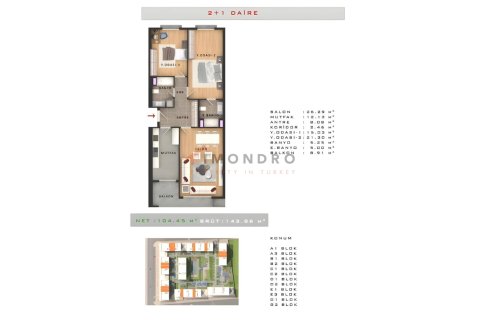 Продажа квартиры  в Эсеньюрте, Стамбуле, Турция 2+1, 92м2, №224150 – фото 25