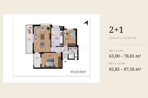 Продажа квартиры  в Чифтликкёе, Ялове, Турция 3+1, 95м2, №237669 – фото 13