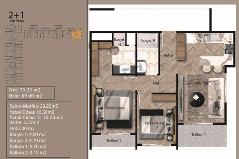 Lejlighed  i Erdemli, Mersin, Tyrkiet Nr. 227932 - 8