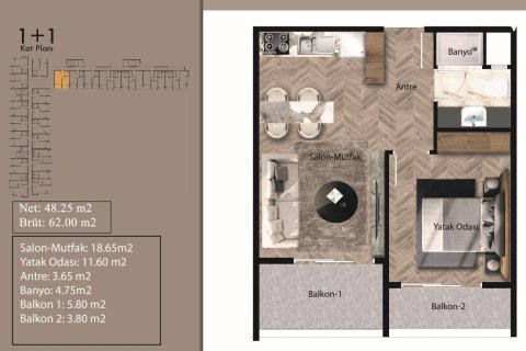 Lejlighed  i Erdemli, Mersin, Tyrkiet Nr. 227932 - 7