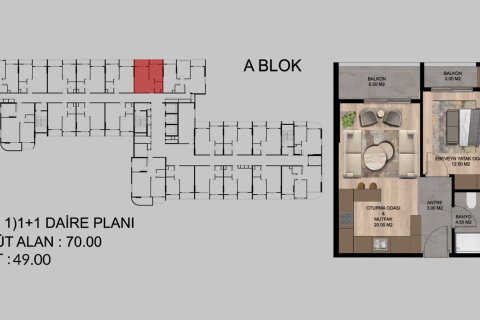 Wohnung  in Tarsus, Mersin, Türkei Nr. 227927 - 26