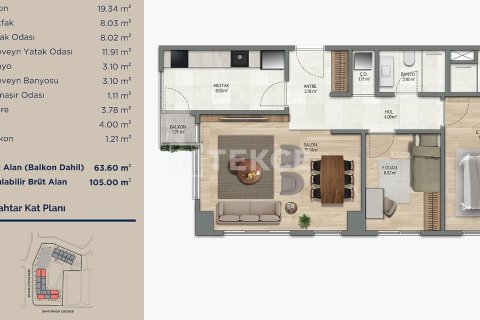 Apartment for sale  in Istanbul, Turkey, 1 bedroom, 53m2, No. 219822 – photo 20