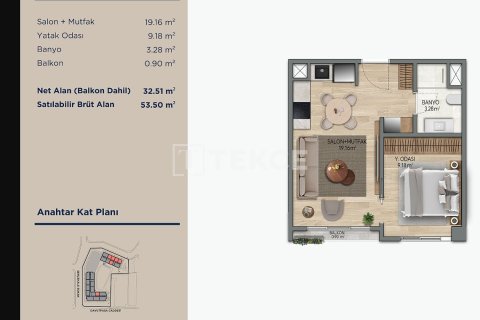 Apartment for sale  in Istanbul, Turkey, 1 bedroom, 53m2, No. 219822 – photo 21