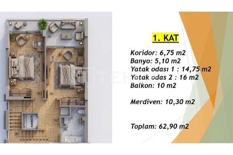 3+1 Villa  in Aksu, Antalya, Türkei Nr. 227715 - 24