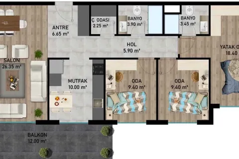 3+1 Lejlighed i Aksu, Antalya, Tyrkiet Nr. 220777 - 12