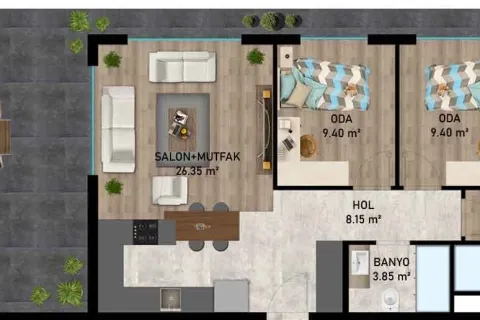 Продажа квартиры в Аксу, Анталье, Турция 3+1, 94м2, №220779 – фото 12