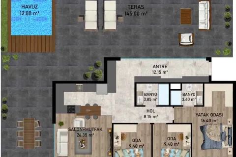 3+1 Leilighet i Aksu, Antalya, Tyrkia Nr. 220780 - 12