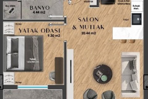 1+1 Lejlighed  i Aksu, Antalya, Tyrkiet Nr. 220993 - 13