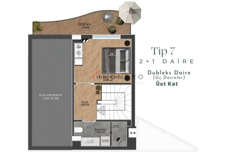 آپارتمان در  Antalya ، ترکیه 3 خوابه ، 160 متر مربع.  شماره 223061 - 23