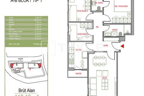 2+1 Lägenhet  i istanbul, Turkiet Nr. 217146 - 17