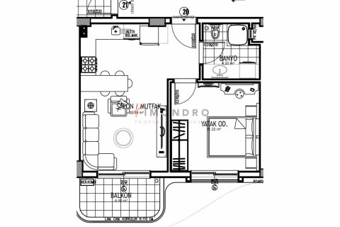 آپارتمان در  Aksu ، ترکیه 2 خوابه ، 91 متر مربع.  شماره 206722 - 16