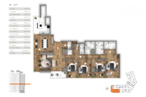 Apartment for sale  in Sariyer, Istanbul, Turkey, 4 bedrooms, 326m2, No. 221723 – photo 25