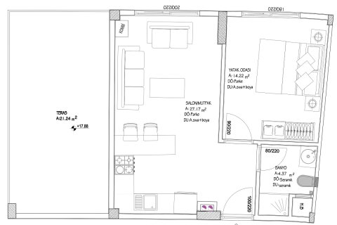 Leilighet  i Mugla, Tyrkia Nr. 224221 - 4