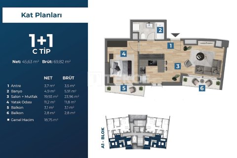 Apartment for sale in Izmir, Turkey, 1 bedroom, 64m2, No. 215702 – photo 9