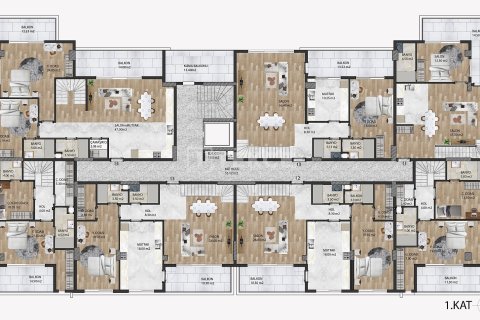 2+1 Leilighet  i Kusadasi, Aydin, Tyrkia Nr. 228558 - 27