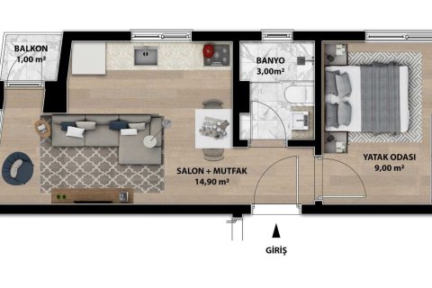Apartment for sale in Bursa, Turkey, 1 bedroom, 37m2, No. 233918 – photo 12
