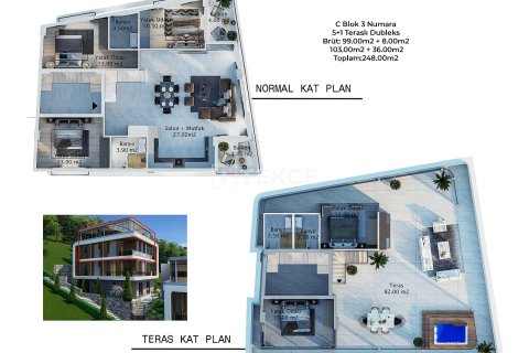 5+1 Penthouse i Alanya, Antalya, Tyrkiet Nr. 215179 - 18