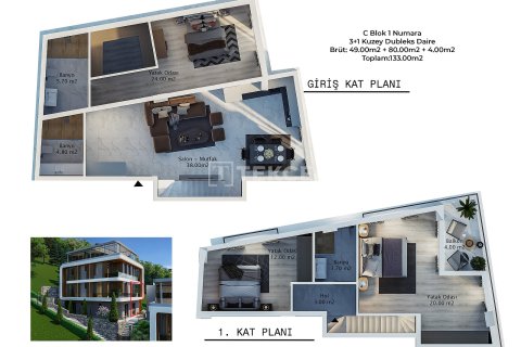 5+1 Penthouse i Alanya, Antalya, Tyrkiet Nr. 215179 - 15