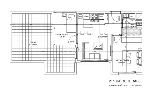 Продажа квартиры  в Аксу, Анталье, Турция 3+1, 84м2, №221830 – фото 21