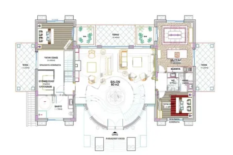 آپارتمان در  Aegean Region ، ترکیه 4 خوابه ، 650 متر مربع.  شماره 223521 - 13