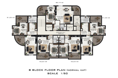 1+1 Lejlighed  i Mahmutlar, Antalya, Tyrkiet Nr. 34206 - 25