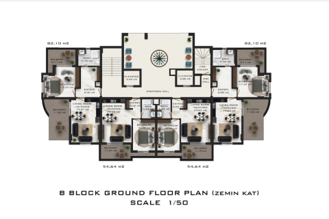 1+1 Lejlighed  i Mahmutlar, Antalya, Tyrkiet Nr. 34206 - 26
