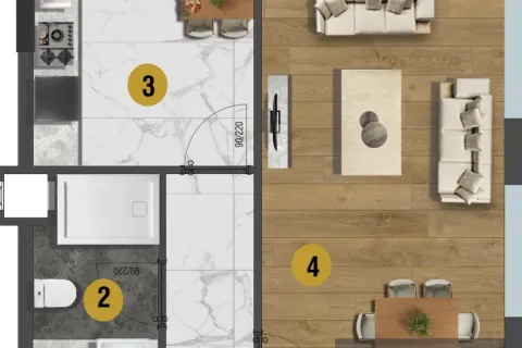 2+1 Leilighet i Mugla, Tyrkia Nr. 220288 - 11