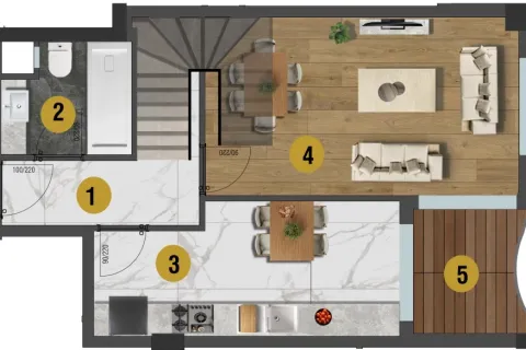 2+1 Leilighet  i Mugla, Tyrkia Nr. 220286 - 11