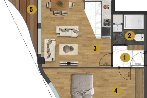 1+1 Leilighet i Mugla, Tyrkia Nr. 220282 - 11