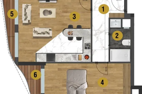 1+1 Leilighet i Mugla, Tyrkia Nr. 220283 - 11