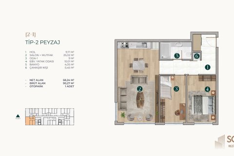 2+1 Lägenhet  i Istanbul, istanbul, Turkiet Nr. 218902 - 6