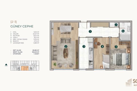 Apartment for sale  in Istanbul, Turkey, 2 bedrooms, 90m2, No. 218901 – photo 9